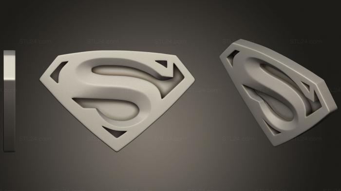Ювелирные украшения (Логотип Супермена, JVLR_1162) 3D модель для ЧПУ станка